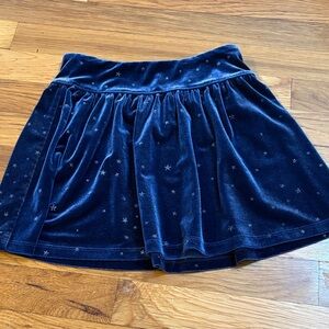 Crewcuts Navy Velvet Star-Print Skater Skirt